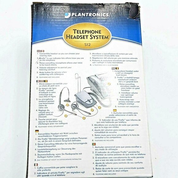 Plantronics  S12 Convertible Headset Hands Free Noise Cancelling Microphone - Picture 5 of 6